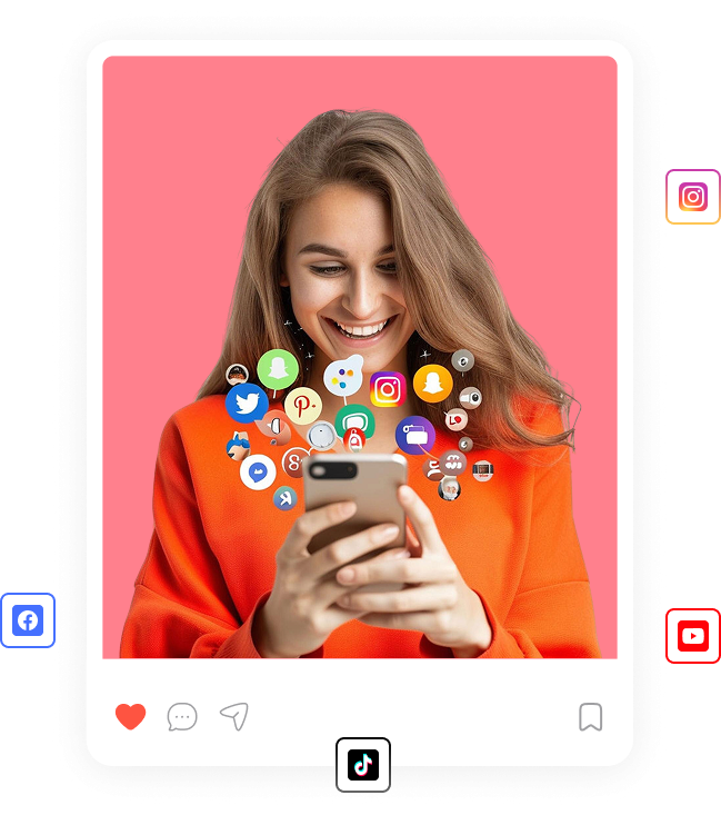 Creator using a phone